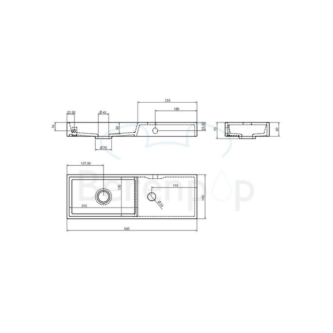 Clou Mini Wash Me CL0303140 keramiek fontein 56cm wit