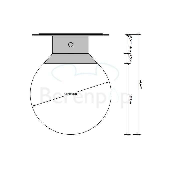 Decor Walther 0213113 GLOBE 20 plafondlamp ø19cm mat goud
