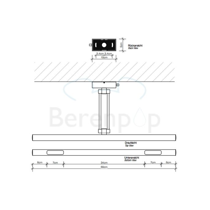 Decor Walther 0317700 DIM 60 wandlamp 60cm chroom