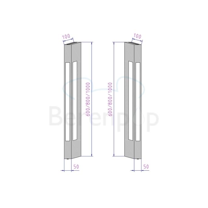 Decor Walther 0323234 BLOC 100 wandlamp 100x5cm geborsteld nikkel