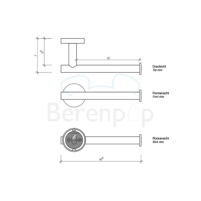 Decor Walther Basic 0530060 BA TPH1 toiletrolhouder mat zwart