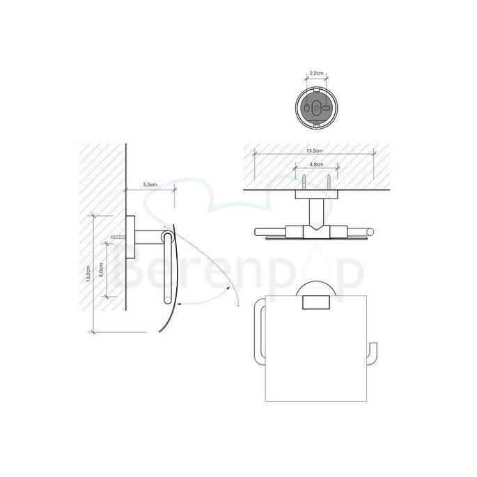 Decor Walther Basic 0530260 BA TPH4 toiletrolhouder mat zwart