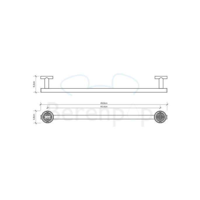Decor Walther Basic 0531360 BA HTE50 handdoekhouder 50cm mat zwart