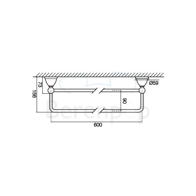 Fima Carlo Frattini Style F604160CR handdoekhouder dubbel 60cm chroom