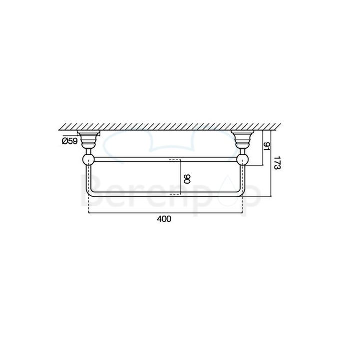 Fima Carlo Frattini Victory F606140BR Towel holder double 40cm bronze