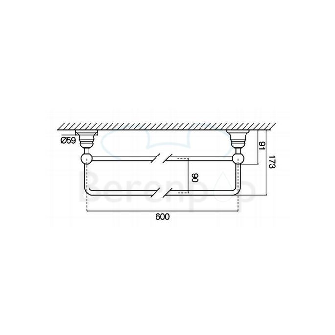 Fima Carlo Frattini Victory F606160BR Towel holder double 60cm bronze