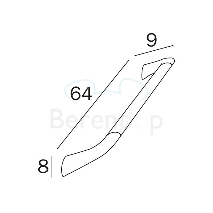 Inda Confort AH995BCU veiligheidssteun 64cm chroom/ zwart soft touch (OUTLET)