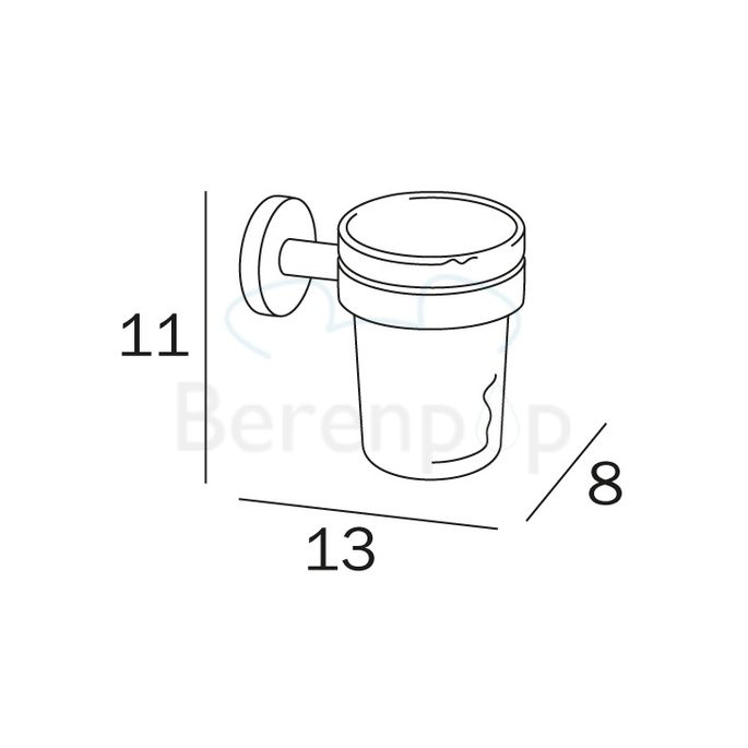 Inda Gealuna A1010ACR03 bekerhouder transparant helder glas/ chroom