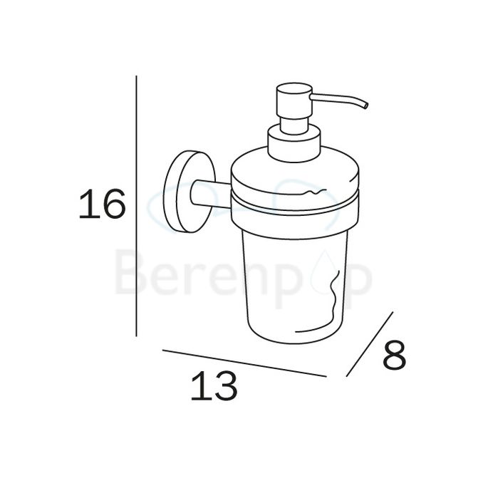 Inda Gealuna A10120CR03 zeepdispenser transparant helder glas/ chroom