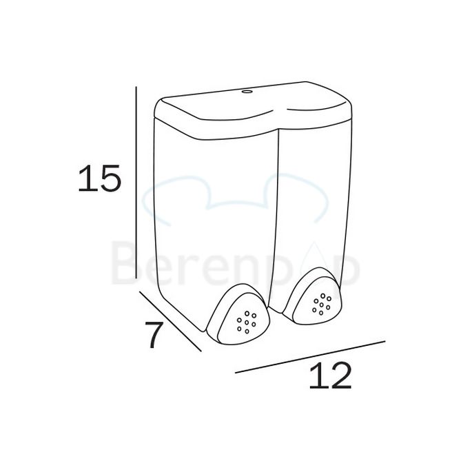 Inda Hotellerie AV112ACR zeepdispenser 2x0,26 liter chroom