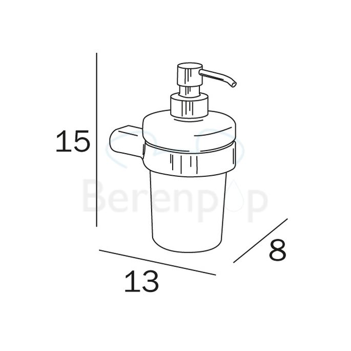 Inda Mito A20120CR21 zeepdispenser gesatineerd glas/ chroom