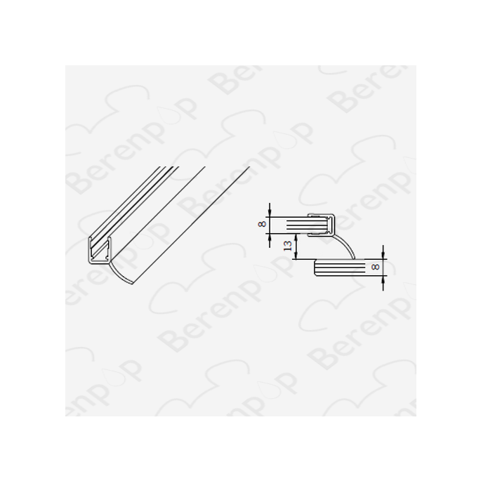 San4U Sealday SD078 lip seal profile, 200cm, 8mm