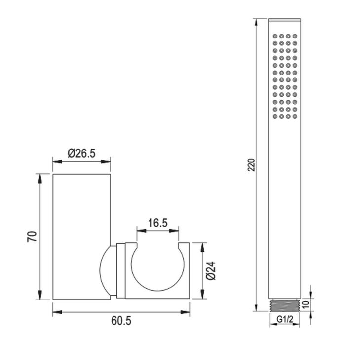 Brauer Edition 5-GK-041-3 opbouw baddouche thermostaatkraan SET 03 koper geborsteld PVD