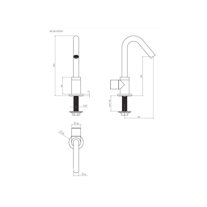 Clou InBe IB0603002 fonteinkraan, met draaibare uitloop, chroom