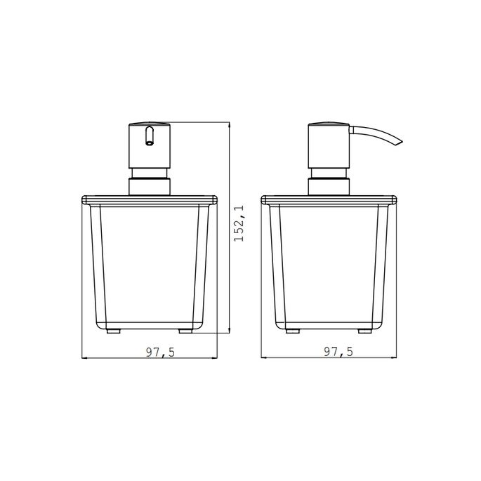 Emco Liasion reling-set (zeepdispenser, diepe glasschaal en korf) chroom (OUTLET)