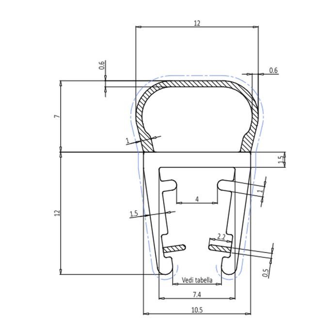 Exa-Lent Universal DS711003 clear shower profile 1 bellows of 7mm (ball) 100cm - 3mm