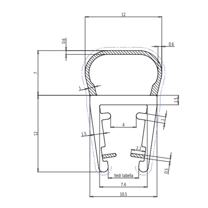 Exa-Lent Universal monsterstukje doucherubber type DS71 - 2cm lengte en geschikt voor glasdikte 3mm - 1 balgje van 7mm (bolletje)