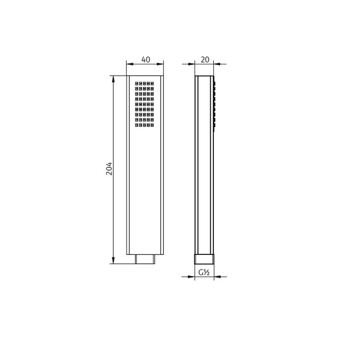 HSK Shower & Co! 1000309 showerset 3.09 rechthoekig (badmengkraan + badset) chroom
