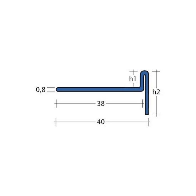 Blanke Aqua Keil 7552856080L afschotprofiel douchevloer 1480x8x32 links mat zwart