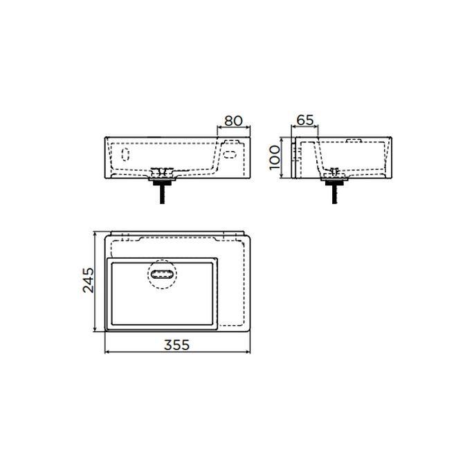 Clou New Flush 2 CL0303420 fontein 35x24cm keramiek wit