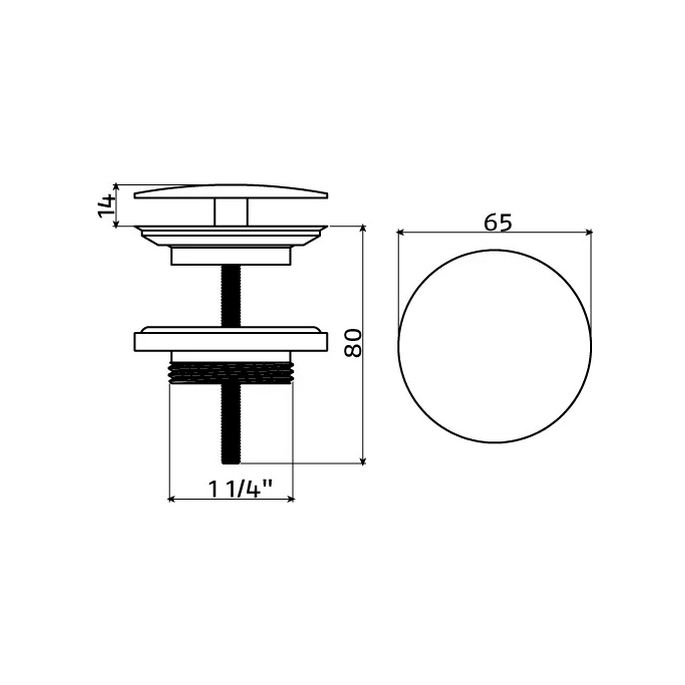 Clou Wash Me HIPO102721 afvoerplug t.b.v. wastafel mat zwart