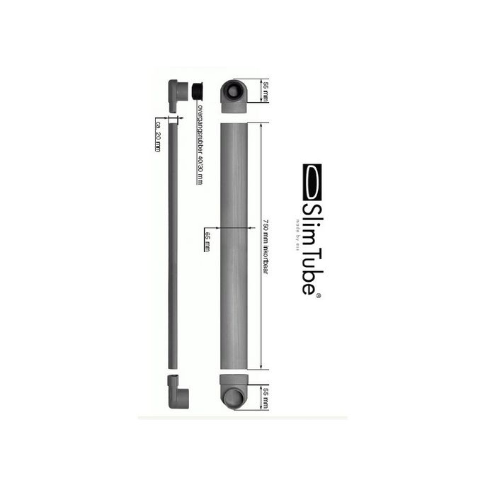 Easy Drain STE01 SlimTube afvoerbuis ovaal 75cm PVC