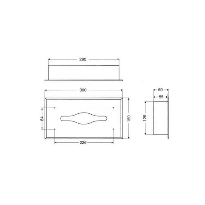 Emco System 2 355700100 tissuebox inbouwmodel chroom (OUTLET)