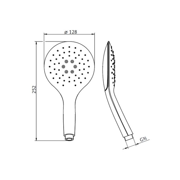 HSK Shower & Co! 1100069 design handdouche AquaSwitch rond met doucheslang chroom