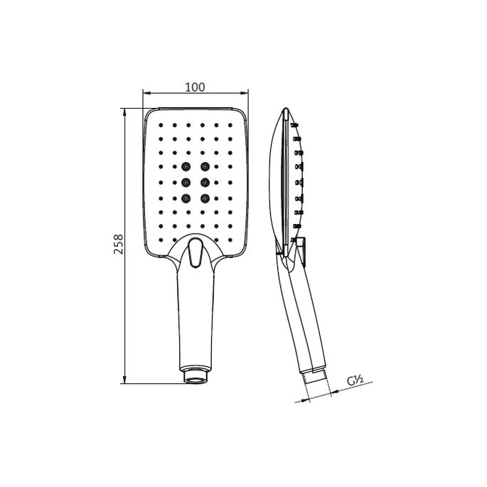 HSK Shower & Co! 1180069 design handdouche AquaSwitch Softcube met doucheslang chroom