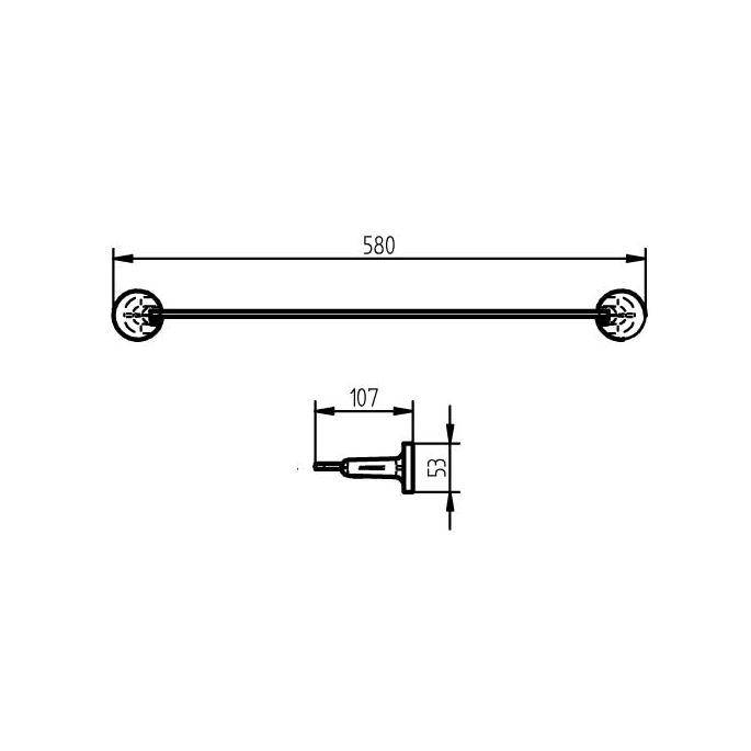 Haceka Aspen 1209520 planchet 600mm gesatineerd glas/ mat zwart