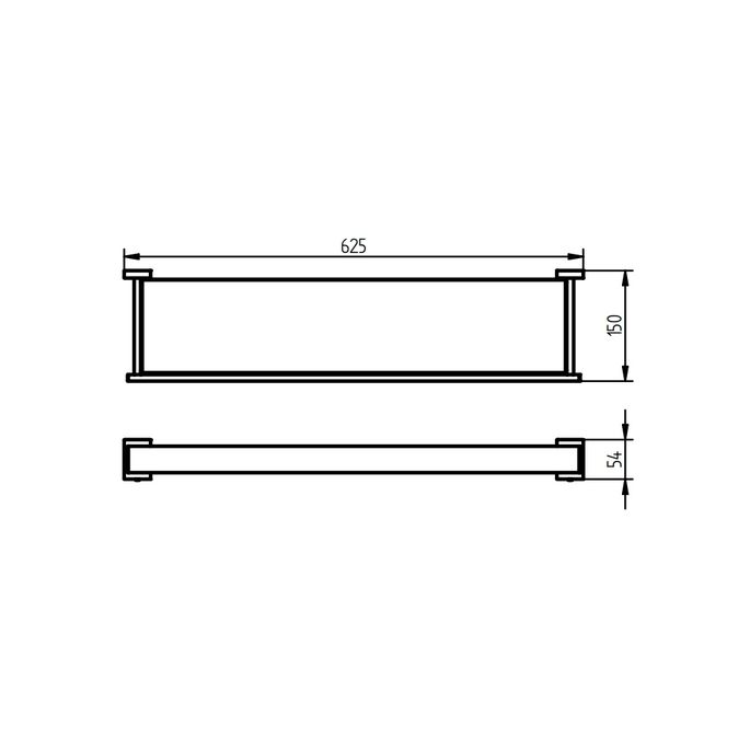 Haceka Edge 1208812 planchet 600mm gesatineerd glas/ grafiet