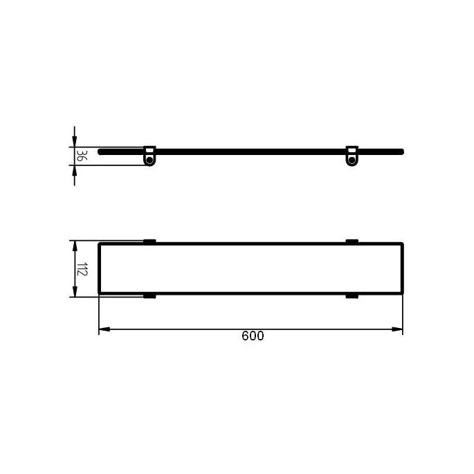 Haceka Ixi 1208568 Ablag 600mm satiniertes Glas/ mattschwarz