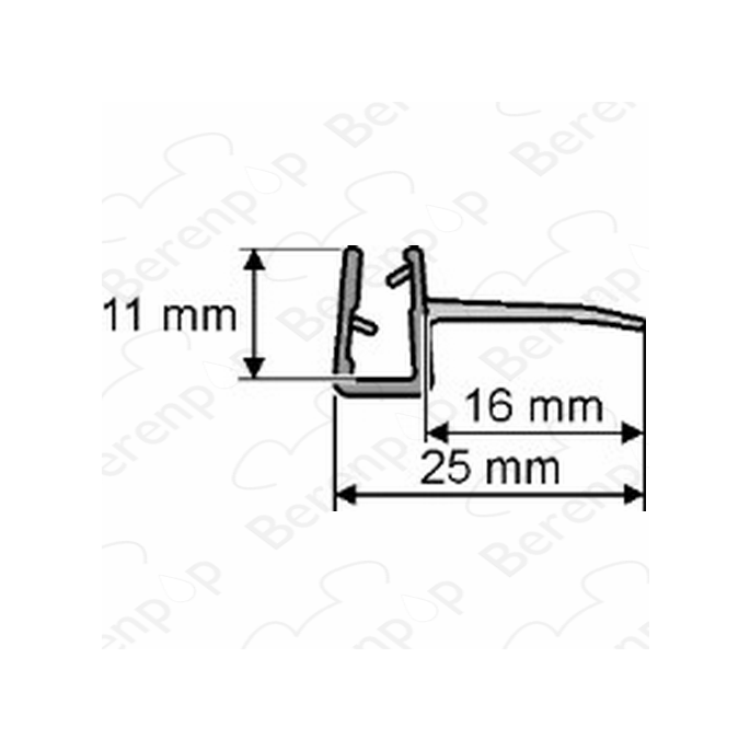 Huppe universal 070021 sealing profile, 195cm / 5mm *no longer available*