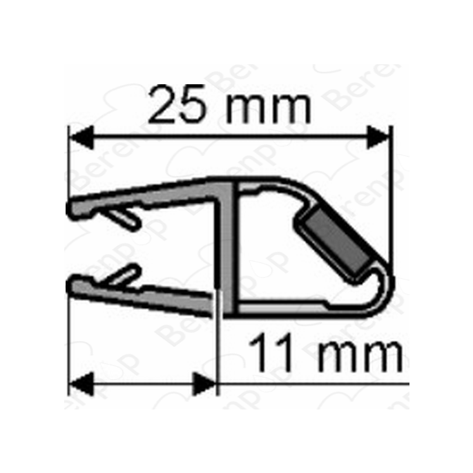 Huppe universal 070031 magnetic strip for door leaf left, 200cm / 6mm