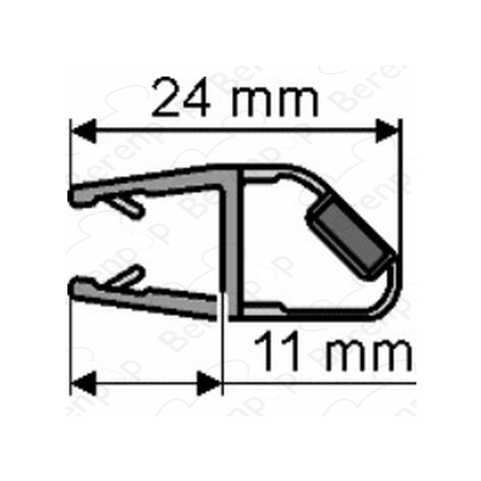 Huppe universal 070034 magnetic strip for door leaf left, 200cm / 8mm