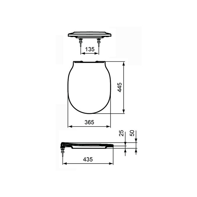 Ideal Standard Connect Air E036501 toiletzitting met deksel wit