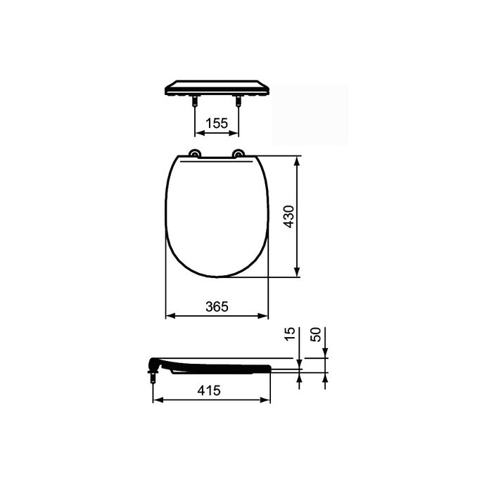 Ideal Standard Connect E772401 toiletzitting met deksel wit