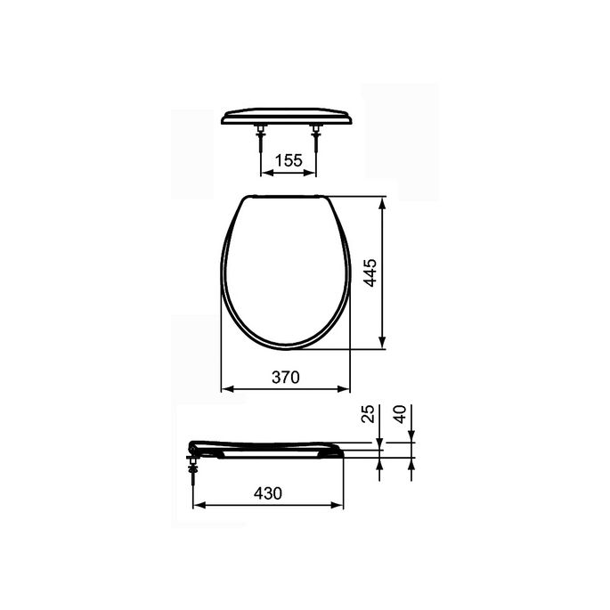Ideal Standard Contour 21 K792701 toiletzitting met deksel wit