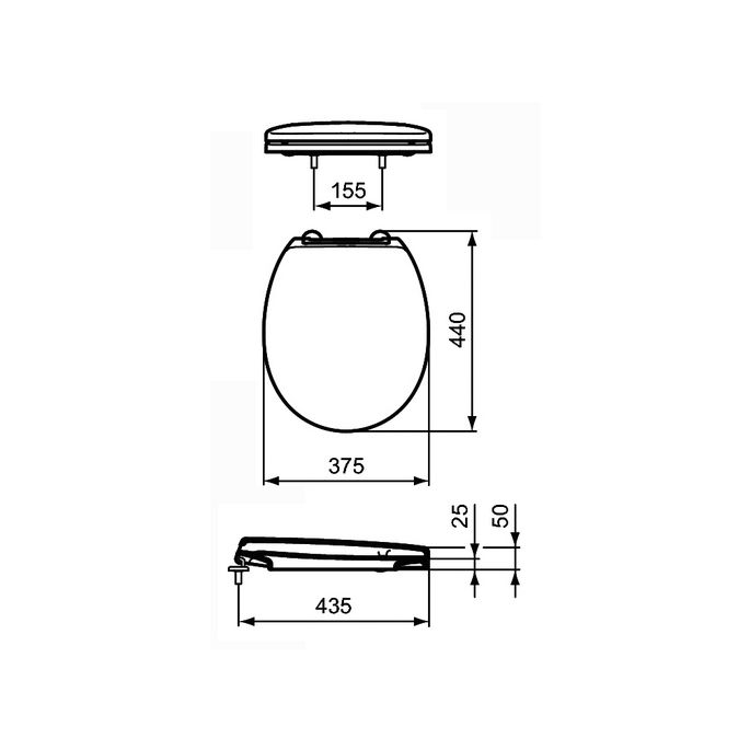 Ideal Standard Contour 21 S4065RN toiletzitting met deksel donkergrijs