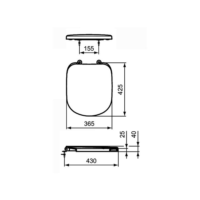 Ideal Standard Nouveau T679201 toiletzitting met deksel wit