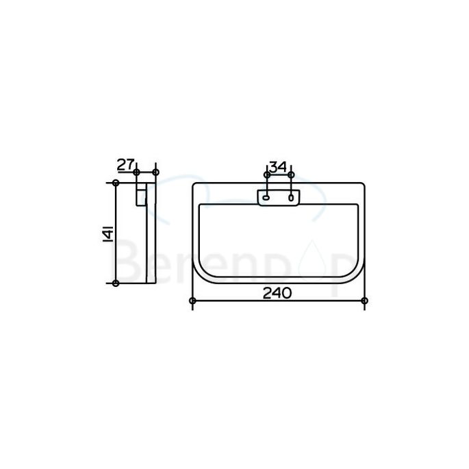 Keuco Moll 12721010000 handdoekring chroom (OUTLET)