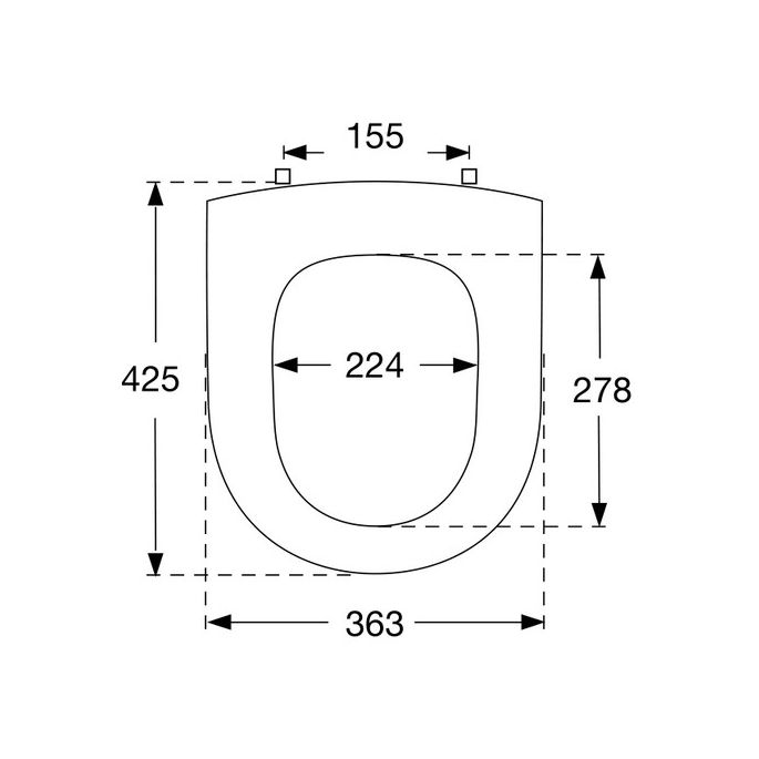 Pressalit Objecta D 171111-BD6999 toiletzitting zonder deksel zwart polygiene