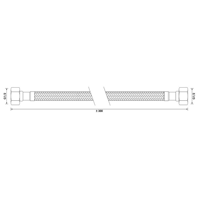 Brauer 5-CE-319 flexibele aansluitslang gevlochten 300 mm chroom