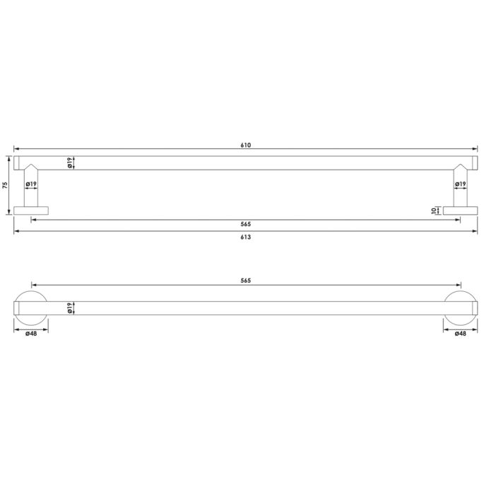 Brauer 5-GG-220 handdoekrek 60cm goud geborsteld pvd