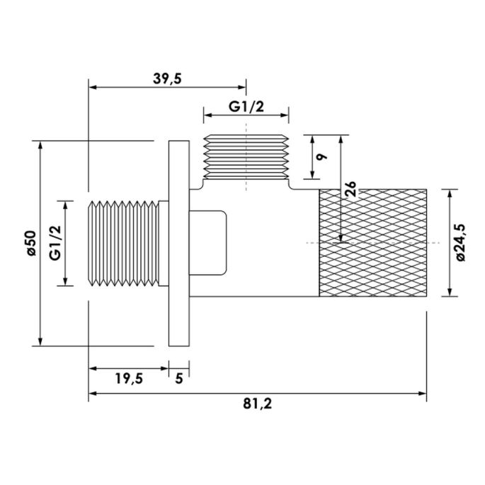 Brauer Carving 5-NG-318 hoekstopkraan RVS geborsteld PVD