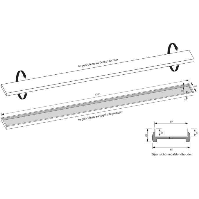 Brauer DR-LOSMR140NG loose multifunctional grille 7 x 140cm stainless steel brushed