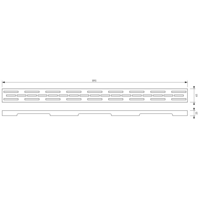 Brauer DR-LOSSR90NG los standaard rooster 7 x 90cm RVS geborsteld