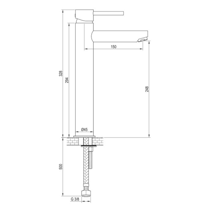 Brauer Edition 5-CE-002-HD4 raised body basin mixer model D chrome