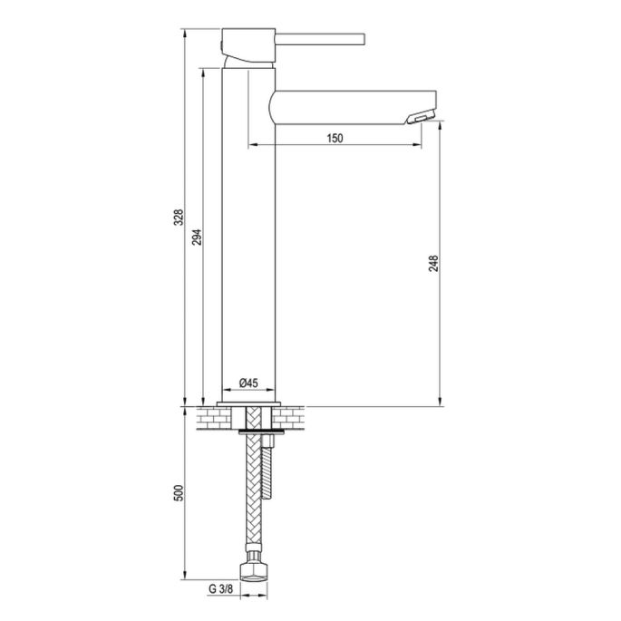 Brauer Edition 5-CE-002-HD5 raised body basin mixer model B chrome