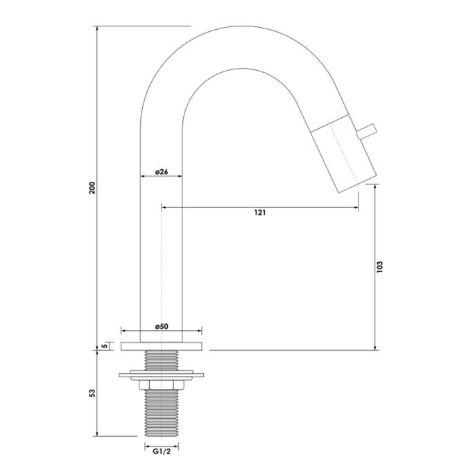 Brauer Edition 5-S-320 opbouw fonteinkraan met gebogen uitloop mat zwart